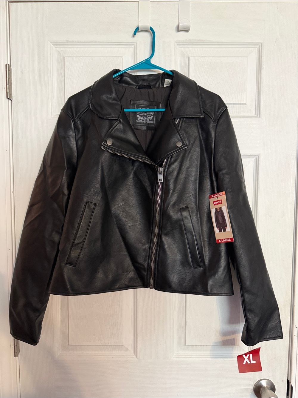 Levi's Black Faux Leather Asymmetrical Zip Moto Jacket